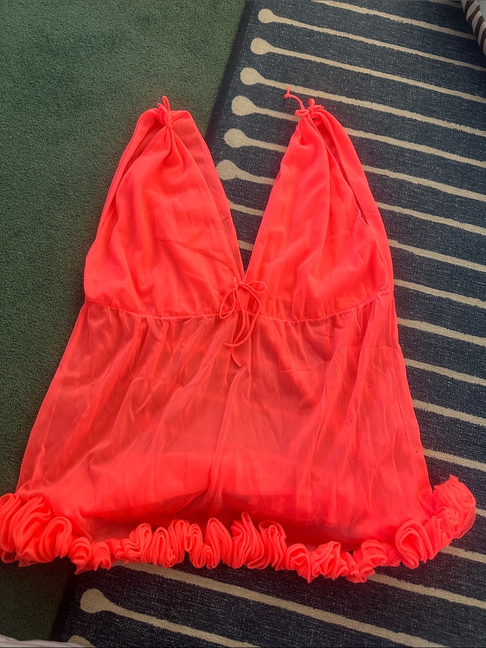 Vintage neon pink negligee night gown